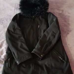 Calvin Klein Women’s Jacket Black Full Zip Up w Ho